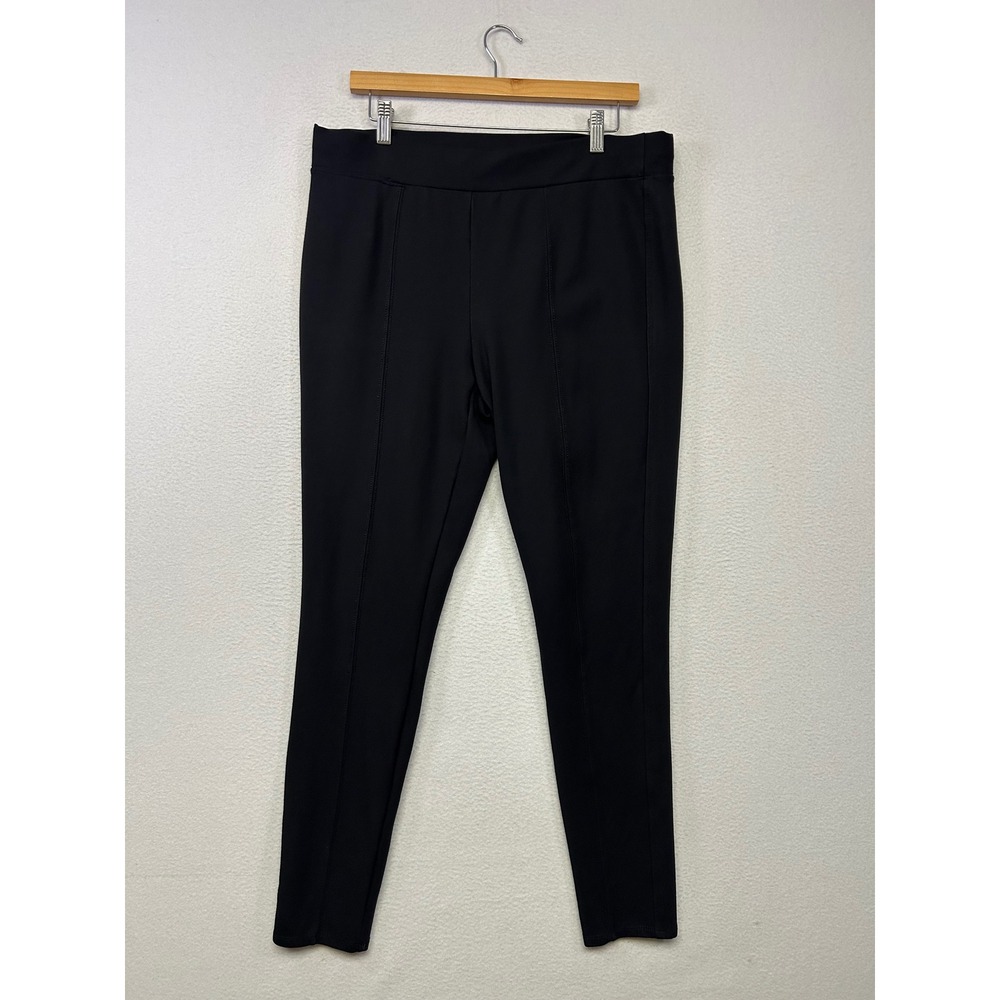 Business Casual Stylus Womens Large Black High Rise Front Seam Ponte Leggings